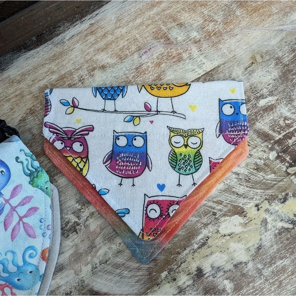 Hand Crafted Over the Collar Pet/Dog Bandana Set of 3, Size XS